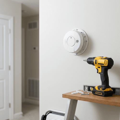 Electric Medic professional performing Carbon Monoxide Detector Installation for customer in Columbus OH