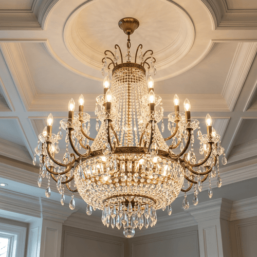 Electric Medic professional performing Chandelier Installation for customer in Columbus OH