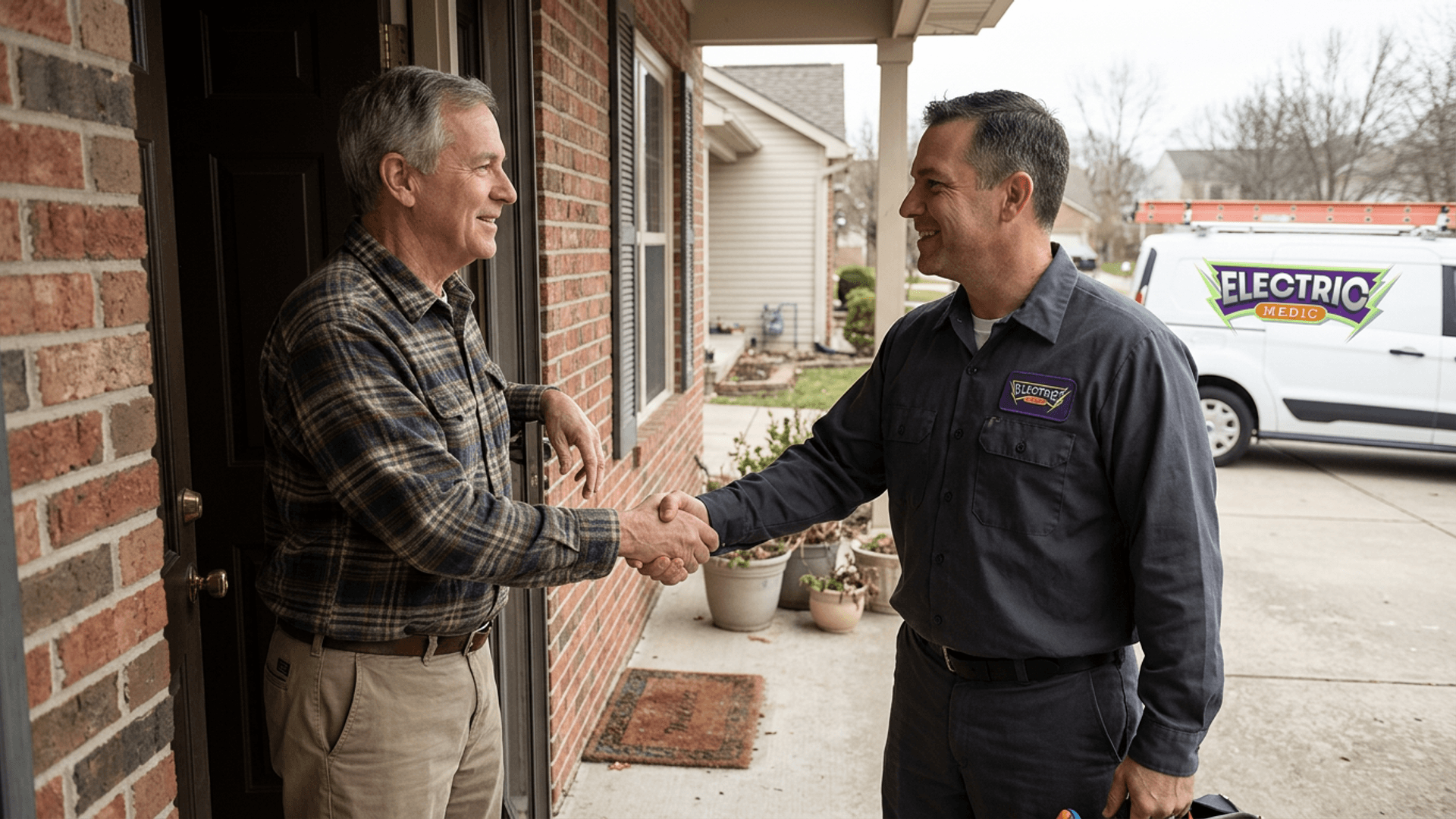 Electric Medic professional performing Electrician Services for customer in Hilliard
